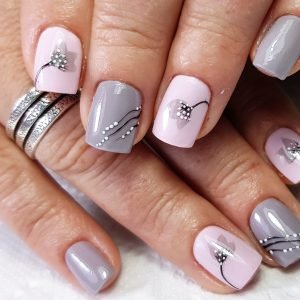 Modern gel nails painted
